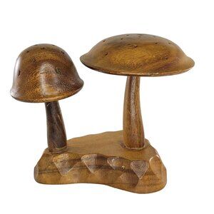 Vintage Genuine Monkey Pod Mushroom Wood Carved Toothpick Holder Philippines